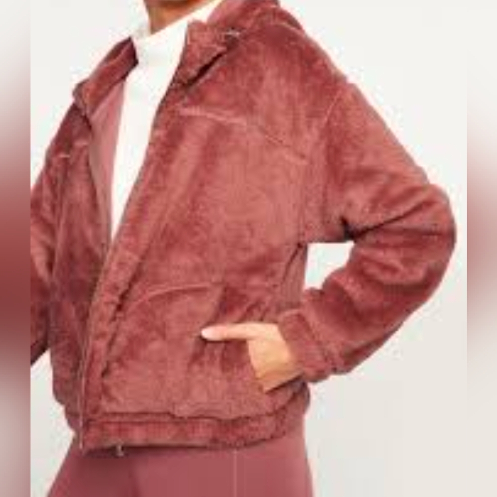 Old Navy Loose Cozy Sherpa Zip Up Hoodie Size XXL Like New MSRP $54.99 - Picture 2 of 7